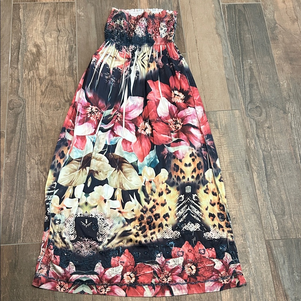 Floral and Animal Print Maxi Dress